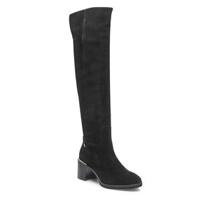 Mušketierky Tommy Hilfiger - Th Belt Suede Overknee Boot FW0FW06767 Black BDS.