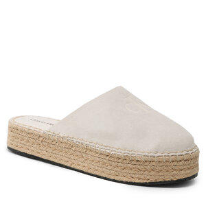 Espadrilky Calvin Klein Jeans - Flatform Rope Mule Su Con YW0YW00986 Ancient White.