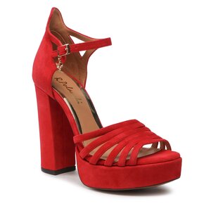 Sandále R.Polański - 1667 Czerwony Zamsz.