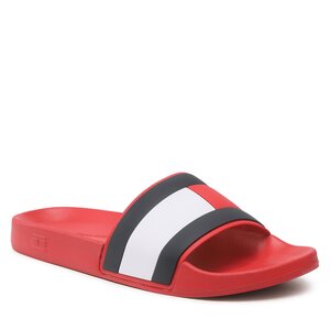Šľapky Tommy Hilfiger - Rubber Th Flag Pool Slide FM0FM04263 Primary Red XLG.