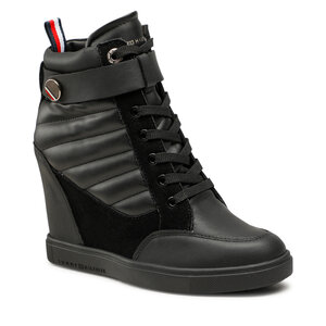Sneakersy Tommy Hilfiger - Wedge Sneaker Boot FW0FW06752 Black BDS.