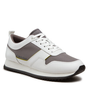 Sneakersy Calvin Klein - Low Top Lace Up Mix HM0HM00741 White/Grey Asphalt/Reptile Green 0K9.