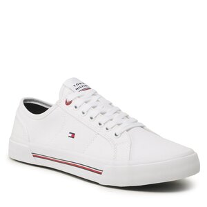 Tenisky Tommy Hilfiger - Core Corporate Vulc Canvas FM0FM04560 White YBS.
