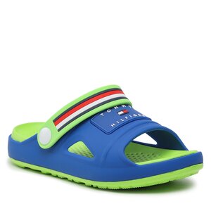 Šľapky Tommy Hilfiger - Stripes Comfy Sandal T3X2-32914-0083 S Royl/Lime Green A353.