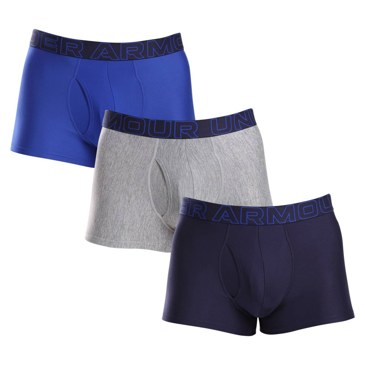 3PACK pánske boxerky Under Armour viacfarebné (1383882 400) L, trenky.
Keď ide o spodnú bielizeň pre aktívny životný štýl, nemali by ste robiť kompromisy.
Funkčný materiál pre každú výzvu
Boxerky sú vyrobené zo zmesi polyesteru a elastanu - táto kombinácia zaručuje vysokú odolnosť, ľahkosť a rýchlo odvádza vlhkosť od tela.
Dômyselný dizajn, ktorý drží tvar
Kratšie nohavičky vám poskytujú maximálnu voľnosť pohybu v každej situácii a tkaná guma s logom drží boxerky pevne na mieste a nikde sa nezarezáva.
Prečo by boxerky Under Armour nemali chýbať vo vašom šatníku

Funkčný materiál odvádzajúci vlhkosť.
Kratšie nohavičky pre úplné pohodlie.
Technický strih pre voľnosť pohybu.

Spodná bielizeň Under Armour, ktorá vás podporí pri akejkoľvek aktivite
Spodná bielizeň Under Armour je navrhnutá tak, aby vám umožnila podať životný výkon - a je jedno, či sa chystáte na horolezecký výstup alebo náročnú pracovnú schôdzku.
Ako sa starať o boxerky Under Armour
S trochou starostlivosti vás boxerky Under Armour udržia vo forme a pripravené zvládnuť každý deň naplno.

Pranie: Per je na 30 °C.
Sušenie: Nevhodné pre sušičku.
Žehlenie: Nežehliť.

Tip: Vaša obľúbená spodná bielizeň si zaslúži šetrné zaobchádzanie.