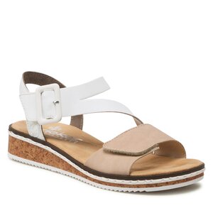 Sandále Rieker - V3660-60 Beige Kombi.