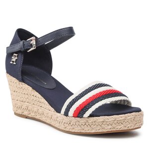 Espadrilky Tommy Hilfiger - Mid Wedge Corporate FW0FW07078 Space Blue DW6.
