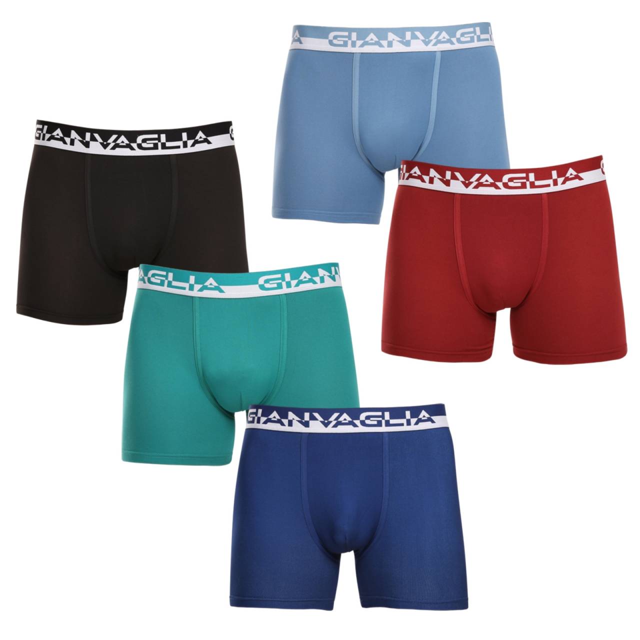 5PACK herenboxershort Gianvaglia veelkleurig (GVG-5011) L.
Ervaar comfort waar je meteen van houdt.
Comfortabel materiaal dat zich aan je aanpast
Gianvaglia boxershorts zijn gemaakt van katoen met een mix van polyamide en elastaan.
Modern ontwerp voor mannen die weten wat ze willen
Het eenvoudige minimalistische ontwerp wordt aangevuld door een geweven elastische band met een opvallend logo dat de boxers een eigentijdse look geeft.
Waarom je Gianvaglia boxershorts moet proberen

Comfortabele snit voor elke dag: De langere pijpen en het elastiek zorgen voor ondersteuning en comfort, waardoor de boxerslip geschikt is voor casual wear, sport en vrijetijdsactiviteiten.


Een combinatie van stijl en functionaliteit: Moderne details geven de boxers een opvallende stijl die elke garderobe zal verlevendigen.


Hoogwaardige mix van materialen: Dankzij het toegevoegde elastaan en polyamide past de boxerslip zich gemakkelijk aan het lichaam aan en blijft hij de hele dag comfortabel.

Gianvaglia ondergoed voegt een modieuze twist toe aan je garderobe
Het Italiaanse lingeriemerk Gianvaglia heeft een zuidelijke wildheid.
Hoe verzorg je een Gianvaglia boxershort?
Om ervoor te zorgen dat je boxers lang meegaan en in perfecte conditie blijven, raden we de volgende verzorging aan:

Wasgoed: Per boxerslip op 30°C, wat de ideale temperatuur is om de elasticiteit en vorm van het materiaal te behouden.


Drogen: Drogen in de droogtrommel wordt afgeraden om de elasticiteit van het rubber en het materiaal niet te beschadigen.


Strijken: Strijk zo nodig op een lage temperatuur die geschikt is voor katoen.

Tip: Word een expert in het onderhouden van lingerie met de tips in ons artikel en geef je favoriete lingerie de zorg die ze verdient.