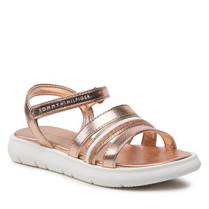 Sandále Tommy Hilfiger - Stripes Velcro Sandal T4A2-32771-1372 M Rose Gold 341.
