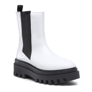 Členková obuv s elastickým prvkom Calvin Klein Jeans - Flatform Chelsea Boot YW0YW00850 White YBR.