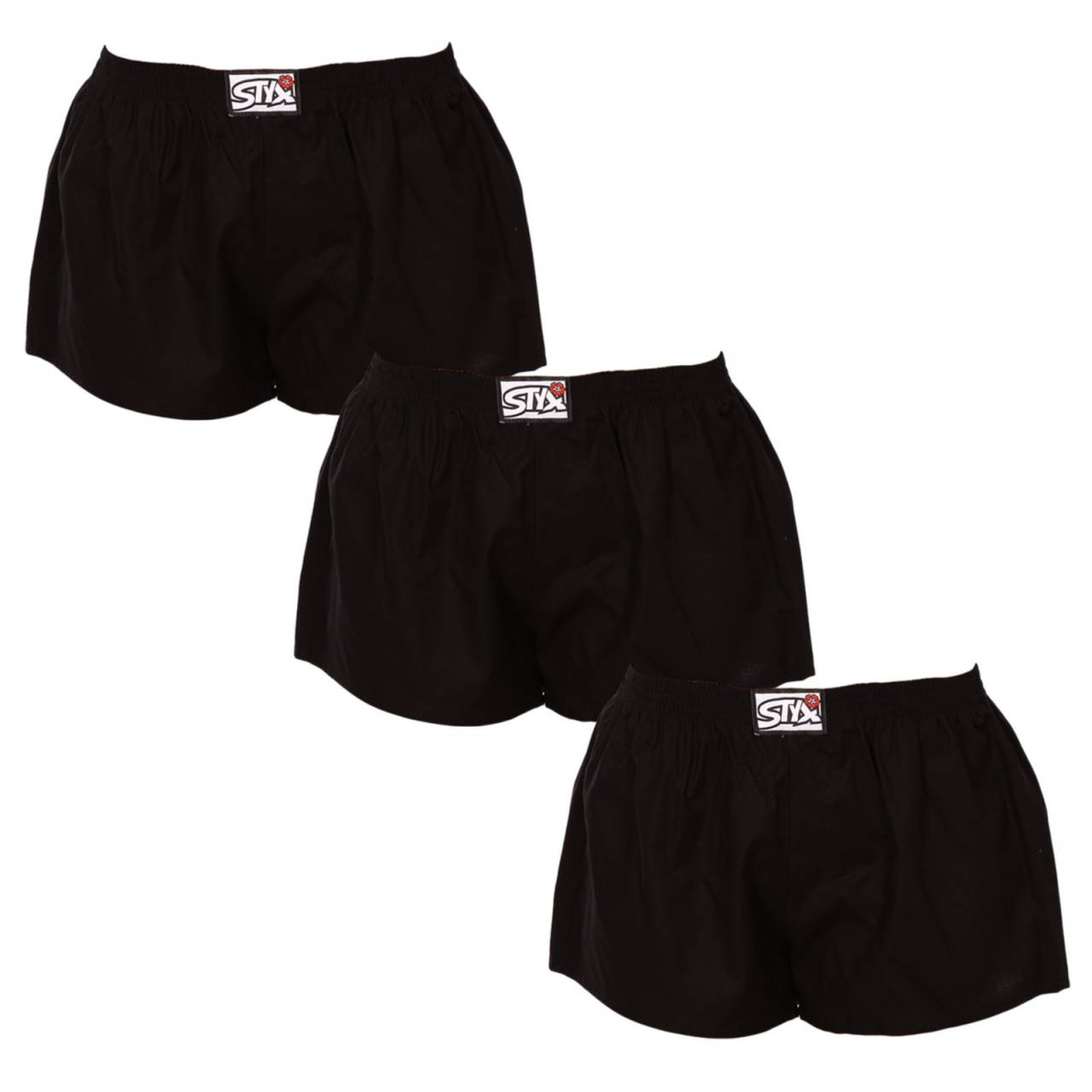 3PACK dámske trenky Styx klasická guma čierne (3K0960) M, trenírky.
Doprajte si jedinečný pocit luxusu a pohodlia s dámskymi saténovými šortkami Styx!
Kvalitný materiál pre maximálne pohodlie
Dámske šortky Styx sú vyrobené z príjemného saténového materiálu, ktorý zaručuje ľahkosť, mäkkosť a jemný chladivý účinok na pokožku.
Zvodný dizajn a precízne české spracovanie
Dámske šortky Styx sú navrhnuté v jednoduchom, ale účinnom strihu, ktorý vám poskytne absolútnu voľnosť pohybu.
Prečo si zamilujete saténové šortky Styx?

Luxusný saténový materiál: Mäkký, ľahký a príjemne chladivý na pokožke.
Štýlový dizajn: Pre elegantný a sebavedomý vzhľad.
Pohodlný strih: Ideálne na spanie, domáce nosenie alebo voľnočasové aktivity.
Klasická guma s logom Styx: Skvele padne a netlačí.
Vyrobené v Českej republike: Precízne spracovanie a záruka kvality

Spodná bielizeň Styx je jednou z najobľúbenejších
Česká značka Styx je medzi zákazníkmi známa najmä vďaka svojej spodnej bielizni s neotrelými vzormi vo výrazných farbách.
Ako sa mám starať o svoje šortky Styx?
Aby vaše obľúbené saténové šortky vydržali dlho v skvelom stave, odporúčame dodržiavať tieto rady:

Pranie: Odporúčame prať pri teplote 30 °C, aby si šortky zachovali svoj jemný lesk a mäkkosť.
Sušenie: Neodporúčame sušenie v bubnovej sušičke, aby nedošlo k poškodeniu vlákien.
Žehlenie: V prípade potreby môžete šortky žehliť pri nízkej teplote.

Tip: Vaša obľúbená spodná bielizeň si zaslúži šetrné zaobchádzanie.