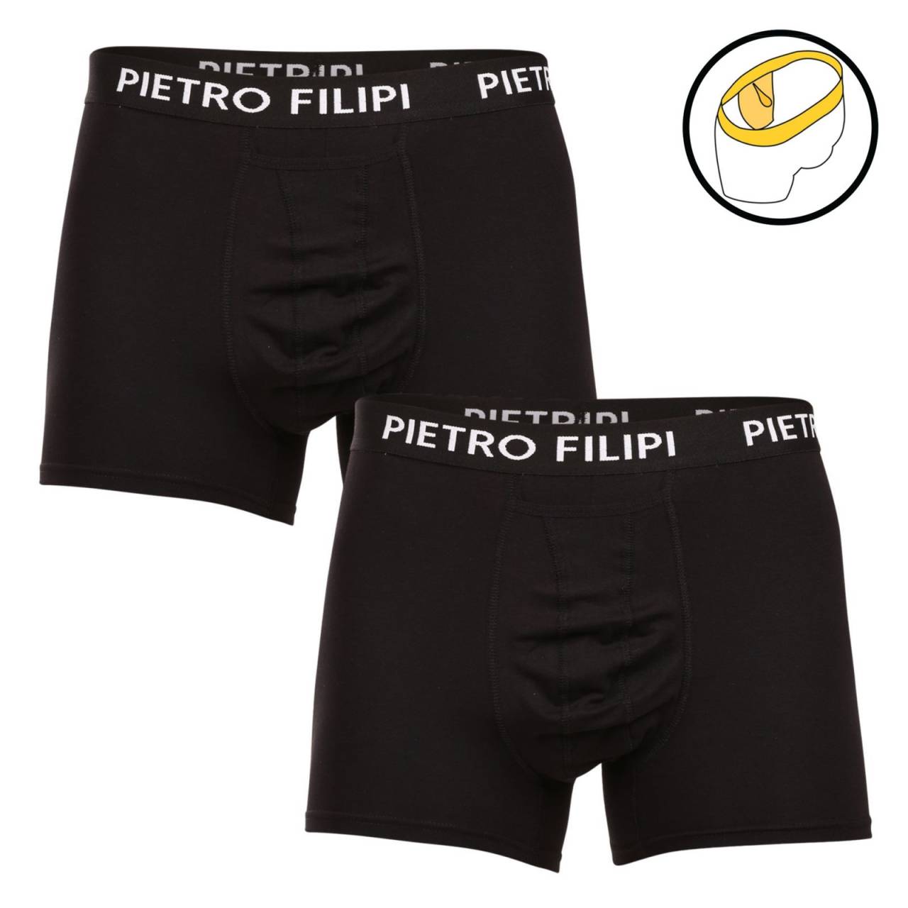 2PACK pánske boxerky Pietro Filipi balls holder čierné (2BCL002) XXL, trenky.
Pánske boxerky z kolekcie Pietro Filipi sú určené pre mužov, ktorí ocenia maximálne pohodlie a funkčný dizajn.
Prvotriedny materiál pre vaše maximálne pohodlie
Boxerky sú vyrobené zo zmesi bavlny a elastanu, vďaka čomu sú priedušné a príjemné na dotyk.
Boxerky Pietro Filipi vás potešia svojím dizajnom
Boxerky Pietro Filipi sú vybavené jedinečnou funkciou „držiaka na gule“, ktorá poskytuje dodatočnú podporu tam, kde je to najviac potrebné.
Prečo si zamilujete boxerky Pietro Filipi

Jedinečná funkcia „držiaka na gule“ : Poskytuje dodatočnú oporu a pohodlie.


Dlhšie nohavičky: Poskytujú lepšie krytie a stabilitu počas pohybu.


Pohodlná tkaná elastická: Pohodlná guma, ktorá drží boxerky na mieste bez nepríjemného tlaku.

Pohodlie boxeriek poskytuje pevné a pohodlné uchytenie pre všetkých štýlových mužov.
Česká prémiová značka Pietro Filipi má u nás dlhoročnú tradíciu.
Ako sa starať o obľúbené boxerky
Aby ste svoje nové boxerky udržali v skvelej kondícii, je dôležité dodržiavať tieto pokyny:

Pranie: Boxerky odporúčame prať pri teplote 40 °C.


Sušenie: Sušenie: Boxerky môžete sušiť v sušičke, ale len pri nízkej teplote, aby sa nepoškodil elastan.


Žehlenie: Možno žehliť pri nízkej teplote, ale odporúčame žehliť naruby, aby sa zachovala kvalita materiálu a loga.

Tip: Nájsť ten správny kus spodnej bielizne, ktorý vám dokonale padne, je niekedy náročné.
