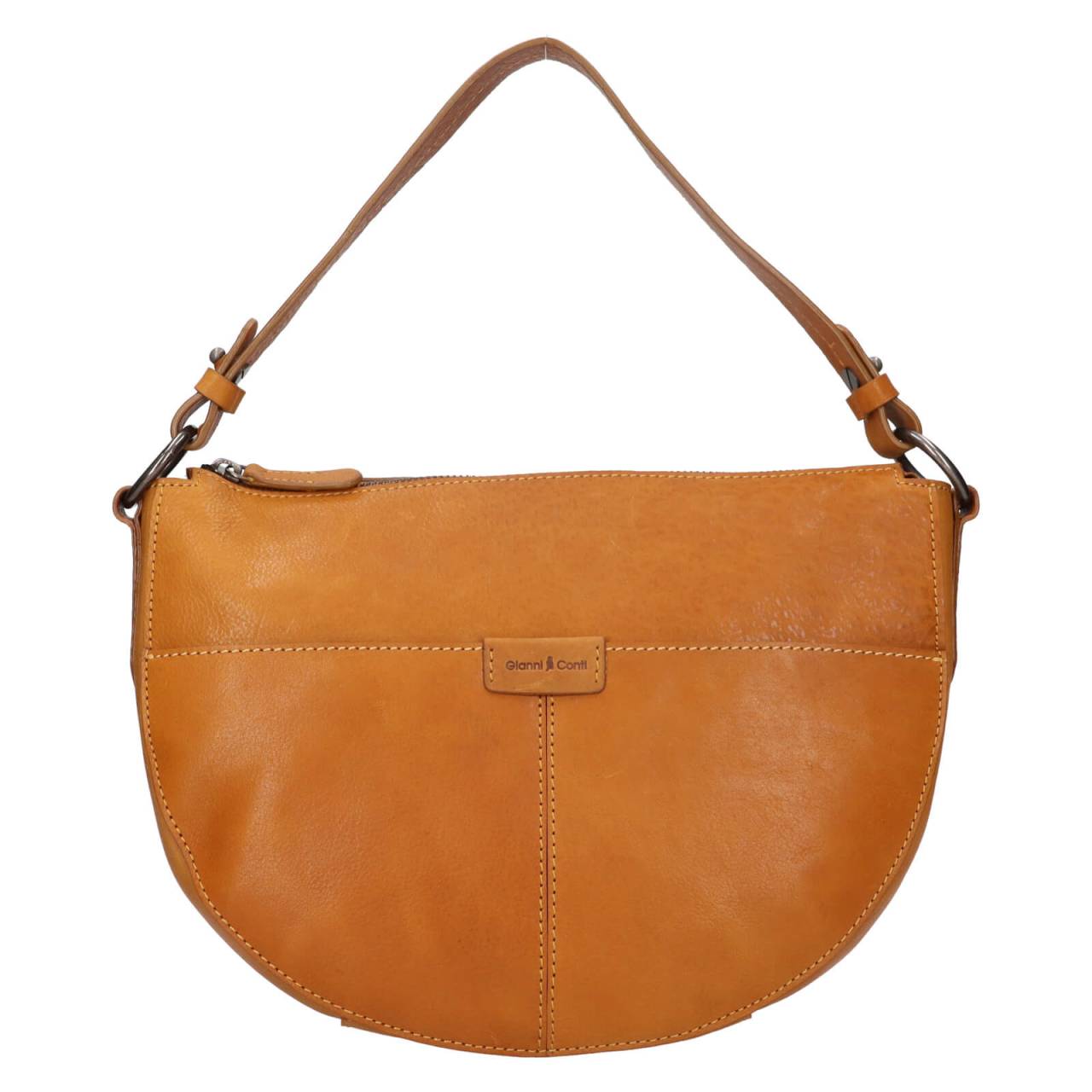 Dámska kožená kabelka Gianní Conti Market - horčičová.