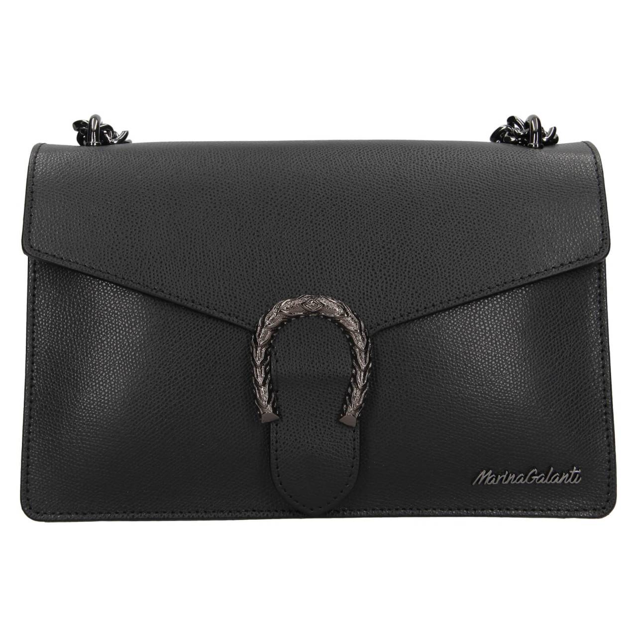 Dámska kožená crossbody kabelka Marina Galant Aredea - čierna.