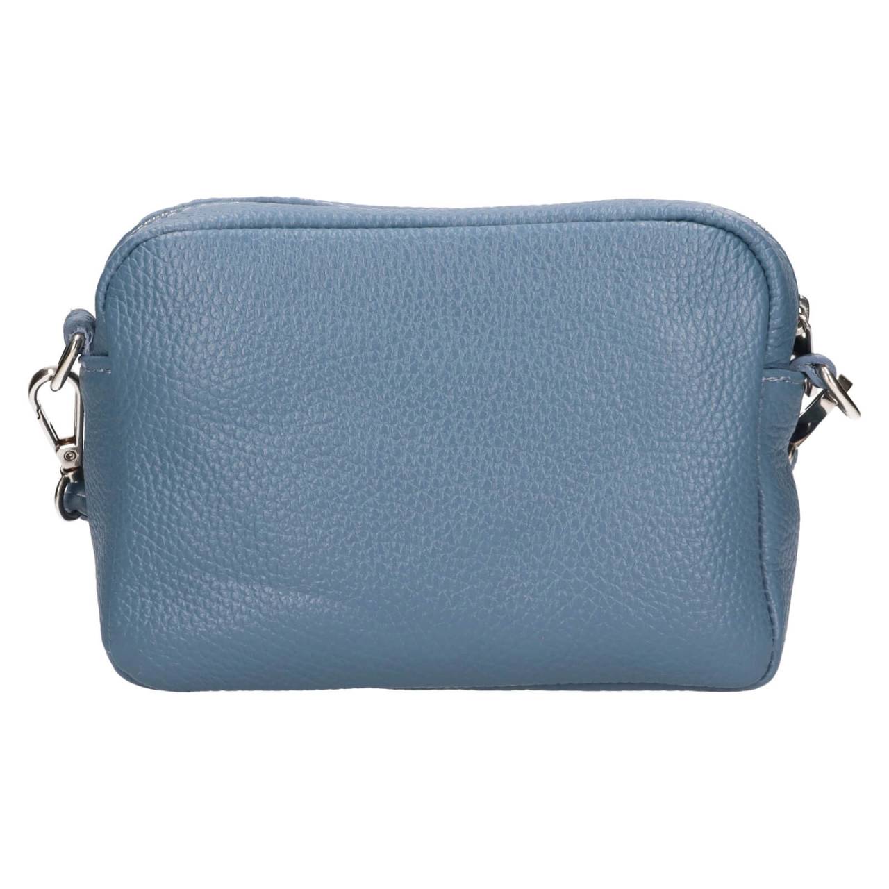 Dámska kožená crossbody kabelka Italia Marika - modrá.