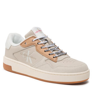 Sneakersy Calvin Klein Jeans - Basket Cupsole Fluo Contrast YW0YW00920 Eggshell/Raspberry Sorbet 0F4.