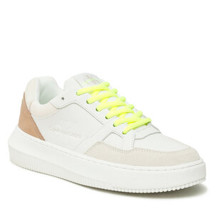 Sneakersy Calvin Klein Jeans - Chunky Cupsole Fluo Contrast YW0YW00925 White/Safety Yellow 0K8.