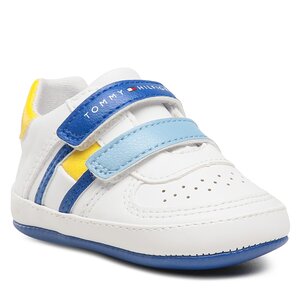 Sneakersy Tommy Hilfiger - Flag Velcro Shoe T0B4-32817-1582 White/Blue/Yellow Y836.