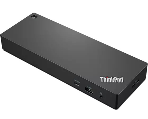 LENOVO dokovacia stanice USB-C Mini Dock.

Premium Thunderbolt™ 4 Docking Experience: ThinkPad Thunderbolt 4 Workstation Dock delivers reliable and consistent industry leading video, data and power connectivity; Maximize Your Productivity: Expand your horizon with versatile 8K display support or multiple 4K displays support, Upto 230W Power Delivery to Workstation, silent firmware upgrades, VPro/AMT support and transfer data at lightning fast 40Gbps.; The ThinkPad Thunderbolt 4 Workstation Dock is future-proof and fully loaded to take your productivity, efficiency and creativity to the peak.
The ThinkPad Thunderbolt™ 4 Workstation Dock supports upto 230W PD;
Single 8K@30Hz or upto 4 4K@60HZ display support;
Silent firmware upgrades, vPro/AMT Pass through support, and;
Data transfer rates upto 40 Gbps; (depending on host system and peripheral processing capability, file attributes, and other configuration and operating environment factors)

Thunderbolt Port:
1* Thunderbolt Port - for Host connect
1* Thunderbolt Port - for Device connect
Video Ports:
1* HDMI 2.1
2* DP 1.4
USB Ports:
4* USB-A
1* USB-C
Audio Ports: 1* 3.5mm Audio combo Jack
Ethernet: 1* Gigabit Ethernet
Physical Security Feature:
1* NanoSaver lock slot
1*MicroSaver lock slot
Max Number of External Monitors: 4
Length: 220mm
Depth: 80mm
Height: 30mm
Product Weight: 0.45Kg
Included Accessory: 300W adapter, 1x power cord, standard Thunderbolt cable

Supported Operating System
Microsoft Windows 10 64-bit
Shipment Group
ThinkPad Universal TBT 4 Dock;
300W AC Power adapter;
Power cord;
Setup poster&Warranty Poster
Thunderbolt+Power Combo cable
Maximum Resolution Support/Refresh Rate
1* 8K 30Hz Via HDMI 2.1
4*4K 60 Hz
WARRANTY TERMS
3 Years