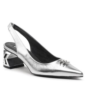 Sandále KARL LAGERFELD - KL30617 Silver Textured Lthr.