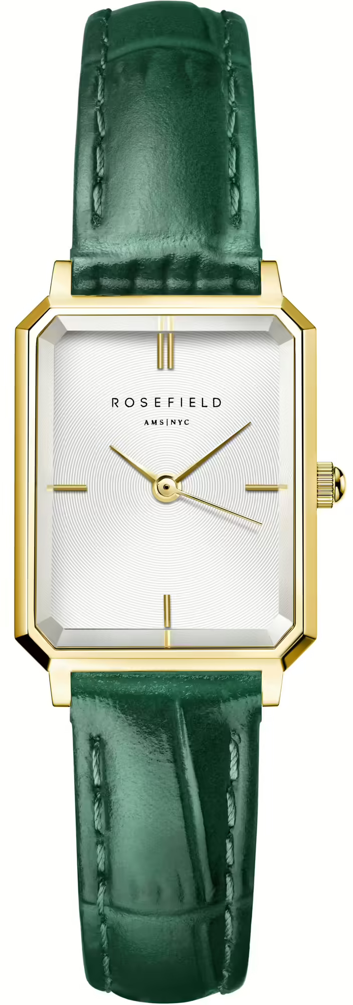 Rosefield Octagon XS White Emerald Leather Gold OWGLG-O86.