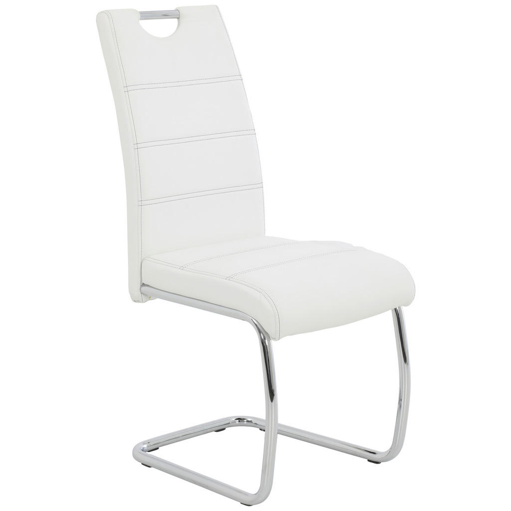 Carryhome STOLIČKA S PRUŽNÝM PODNOŽÍM, vzhľad kože, biela.