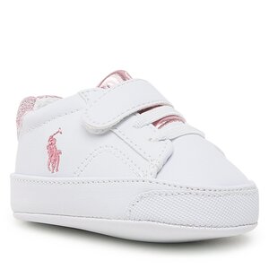 Sneakersy Polo Ralph Lauren - Theron V Ps Layette RL100721 White Smooth/Lt Pink Glitter w/ Lt Pink PP.