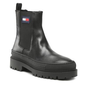 Členková obuv s elastickým prvkom Tommy Jeans - Foxing Detail Chelsea Boot EM0EM01062 Black BDS.