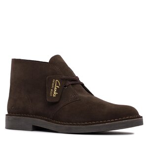Šnurovacia obuv Clarks - Desert Bt Evo Dark Dark Brown Suede.