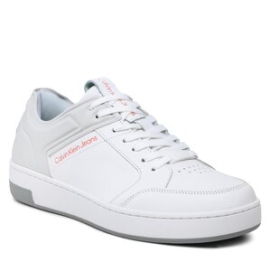 Sneakersy Calvin Klein Jeans - Basket Cupsole High/Low Freq YM0YM00611 White/Oyster Mushroom/Firecracker 0LG.