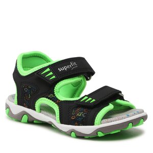 Sandále Superfit - 1-009472-0000 S Black/Lightgreen.