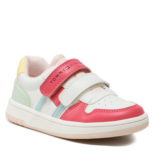 Sneakersy Tommy Hilfiger - Low Cut Velcro Sneaker T1A9-32713-1355 S White/Multicolor X256.