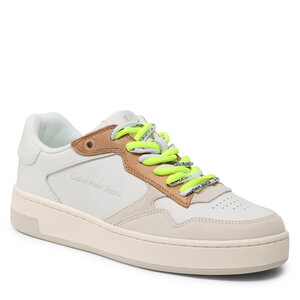 Sneakersy Calvin Klein Jeans - Basket Cupsole Fluo Contrast YW0YW00920 White/Ancient White 0LA.