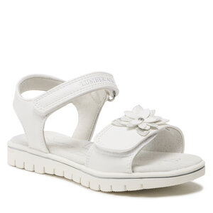 Topánky Lumberjack - SANDAL WITH FLOWER WHITE/SILVER.