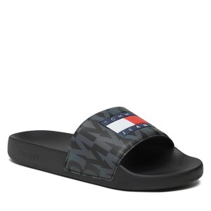 Šľapky Tommy Jeans - Pool Slide Print EM0EM01146 Black.