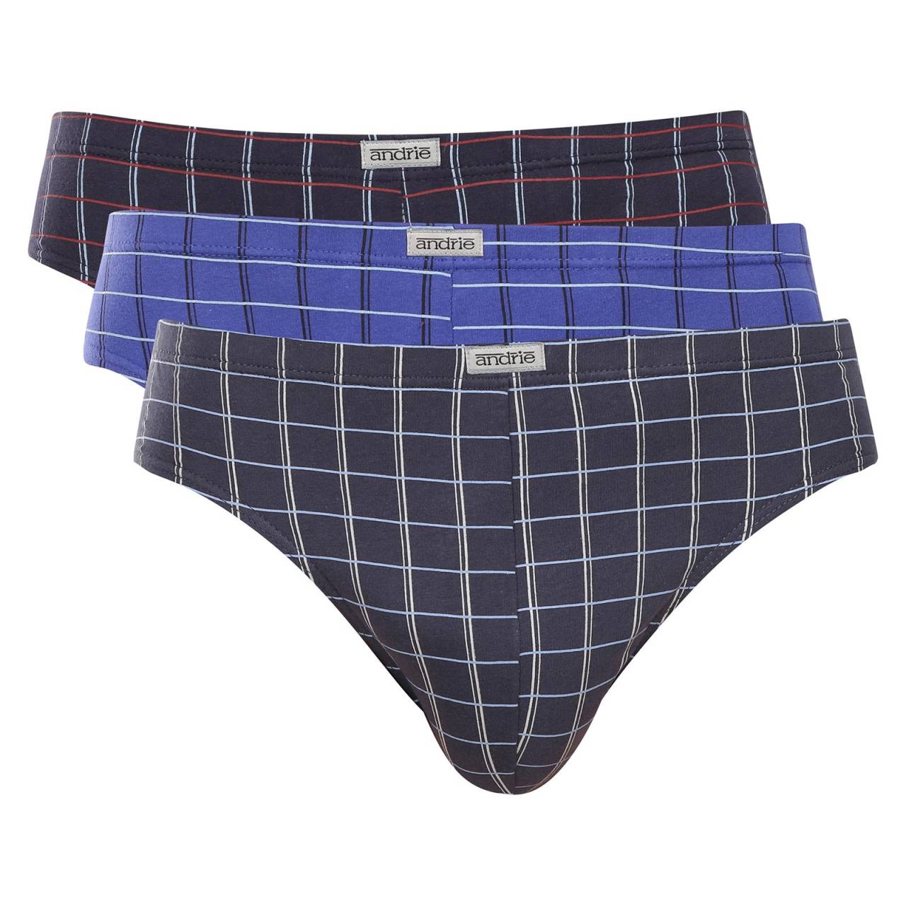 3PACK pánske slipy Andrie viacfarebné (PS 3594) XXL.
Zvoľte pohodlie a overenú kvalitu s týmito pánskymi slipami Andrie, ktoré ponúkajú presne to, čo očakávate od bežného spodného prádla: pohodlný strih, príjemný materiál a štýl, ktorý nikdy nevyjde z módy.
Príjemný materiál pre pohodlie bez kompromisov
Slipy sú vyrobené z bavlny s elastanom, čo zaisťuje príjemný pocit na tele a potrebnú pružnosť.
Tradičný strih pre pohodlný deň
Pánske slipy Andrie majú klasický strih s úplným krytím, ktorý vám dodá sebavedomie bez akéhokoľvek obmedzenia.
Prečo si nohavičky Andrie určite zamilujete

Ideálne na každodenné nosenie: Skvelá voľba do práce, domova aj na šport.
Pohodlný strih: Hodí sa pre väčšinu typov postavy, poskytuje pohodlie a oporu.
Priedušný materiál: Bavlna zaručuje pocit sviežosti aj pri dlhodobom nosení.
Česká kvalita: Značka Andrie je osvedčenou voľbou pre mužov, ktorí vedia, čo chcú.
Kockovaný dizajn: Elegantný a univerzálny, nikdy nevyjde z módy.

Andrie ponúka české spodné prádlo pre mužov, ktorí vedia, čo chcú
Pánske boxerky Andrie vynikajú pohodlnými materiálmi a kvalitným spracovaním.
Ako sa starať o pánske slipy Andrie
Aby vám vaše obľúbené spodné prádlo vydržalo čo najdlhšie, odporúčame dodržiavať tieto pokyny na údržbu.

Pranie: Odporúčame prať slipy pri teplote 40 °C.
Sušenie: Nie je vhodné sušiť v sušičke.
Žehlenie: Žehlenie je povolené.

Tip: Staňte sa odborníkom na starostlivosť o spodnú bielizeň vďaka tipom v našom článku a poskytnite svojim obľúbeným kúskom starostlivosť, ktorú si zaslúžia.