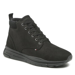 Šnurovacia obuv Tommy Hilfiger - Warm Hilfiger Lth Hybrid Boot FM0FM04412 Black BDS.