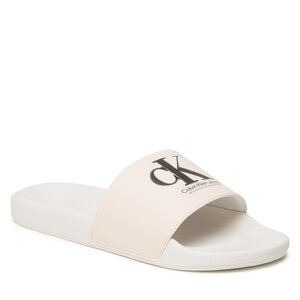 Šľapky Calvin Klein Jeans - Slide Oversized Brand YM0YM00662 Ancient White YBH.