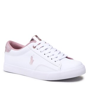 Sneakersy Polo Ralph Lauren - Theron V RF104103 White Smooth PU/Lt Pink/Glitter w/ Lt Pink PP.