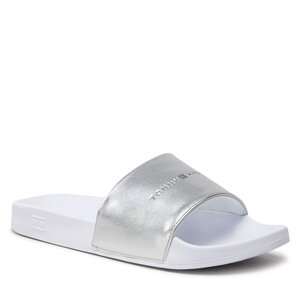 Šľapky Tommy Hilfiger - Metallic Pool Slide FW0FW06834 White YBR.