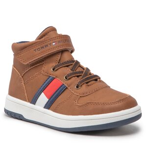 Sneakersy Tommy Hilfiger - High Top Lace-Up Velcro Sneaker T3B9-32476-1351 S Tobacco 520.
