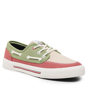 Tenisky Tommy Jeans - Core Boat Shoe Canvas FM0FM04510 Dockside Red XLS.