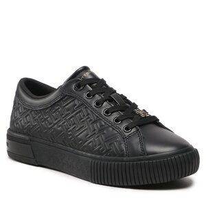 Sneakersy Tommy Hilfiger - Th Monogram Leather Sneaker FW0FW06858 Black BDS.