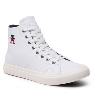 Sneakersy Tommy Hilfiger - Th Hi Vulc Street Leather FM0FM04739 White YBS.