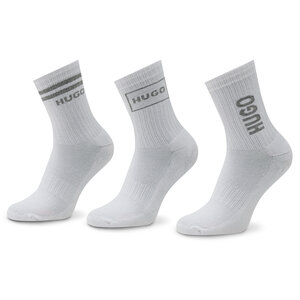 Súprava 3 párov vysokých dámskych ponožiek Hugo - 3p Qs Rib Logo Cc W 50484149 100.