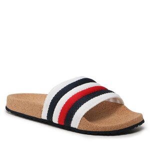 Šľapky Tommy Hilfiger - Corporate Cork Pool Slide FM0FM04466 White YBS.