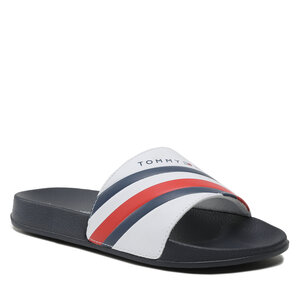 Šľapky Tommy Hilfiger - Stripes Pool Slide T3B0-32932-1172 S White 100.