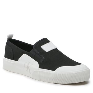 Tenisky Calvin Klein Jeans - Skater Vulc Slipon Badge YM0YM00597 Black/White.
