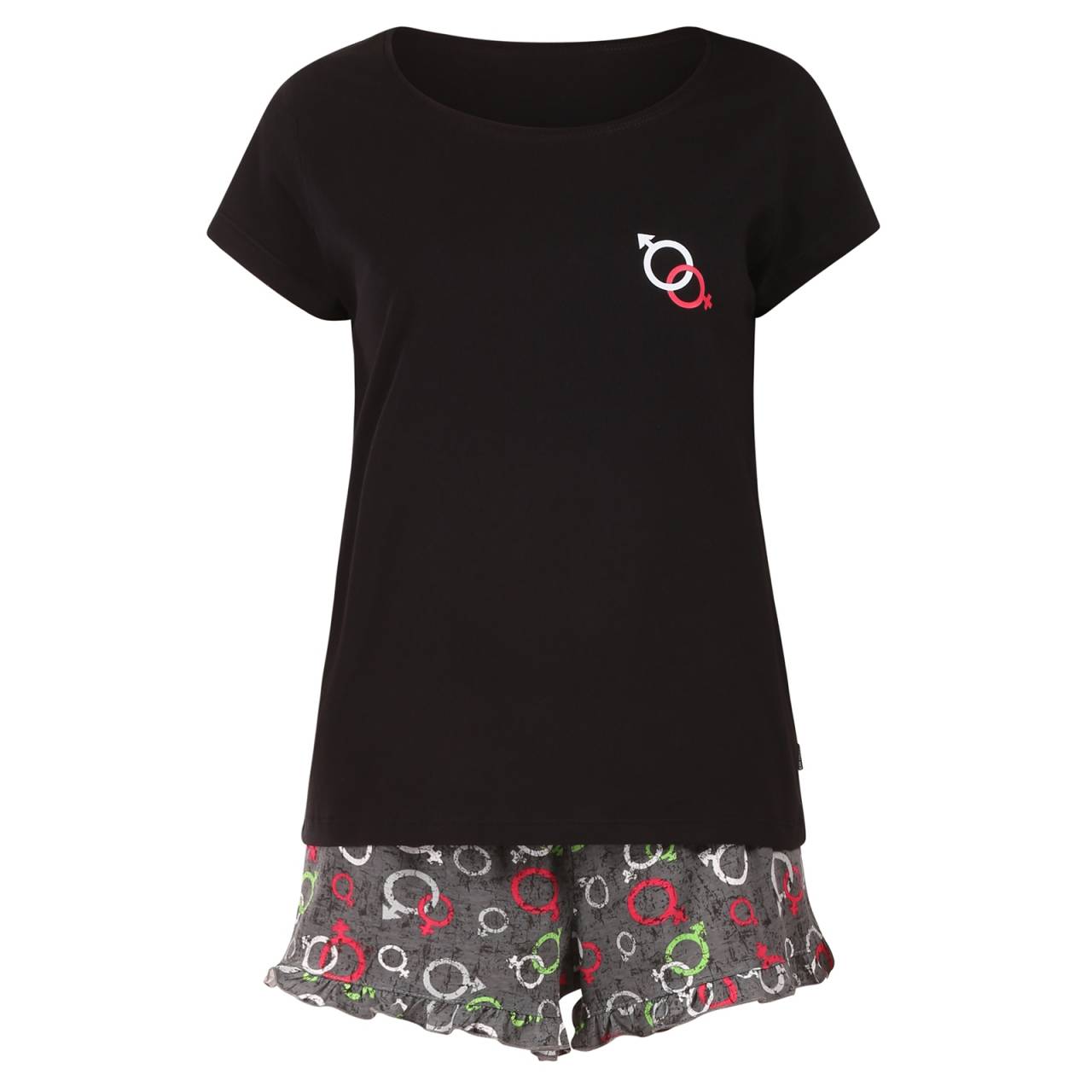 Dámske pyžamo Cornette viacfarebné (520/334) S.
Užite si pokojný spánok v dámskom pyžame, ktoré vás zahalí do mäkkosti.
Čistá bavlna pre maximálne pohodlie
Pyžamo Cornette je vyrobené zo 100 % bavlny, ktorá zaručuje mäkkosť, priedušnosť a príjemný pocit na pokožke.
Praktický strih pre voľnosť a pohodlie
Tričko má krátke rukávy a voľný strih, takže nebráni v pohybe a umožňuje pohodlný spánok.
Prečo vyskúšať dámske pyžamo Cornette

100 % bavlna: Priedušný a pohodlný materiál pre pokojný spánok.
Príjemný dizajn s pozitívnou náladou: každý deň vám navodí dobrú náladu.
Voľný a pohodlný strih: Ideálne na spanie a odpočinok doma.

Prečo si vybrať Cornette?
Značka Cornette je známa svojimi pohodlnými a vtipnými či štýlovo navrhnutými kúskami, ktoré spájajú funkčnosť s dizajnom.
Ako sa starať o pyžamo Cornette
Aby vaše obľúbené pyžamo vydržalo dlho ako nové, odporúčame vám dodržiavať tieto zásady starostlivosti.

Pyžamo perte pri teplote 40 °C, najlepšie naruby, aby ste ochránili potlač a zachovali farbu.
Sušenie: Nesušte v sušičke - prírodná bavlna by sa mohla zraziť.
Žehlenie: Môžete žehliť na strednej teplote.

Tip: Staňte sa expertom na údržbu spodnej bielizne vďaka radám v našom článku a doprajte svojim obľúbeným kúskom starostlivosť, akú si zaslúžia.