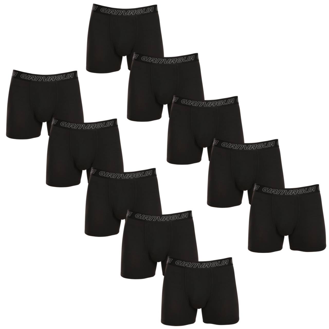 10PACK pánske boxerky Gianvaglia čierne (GVG-5015-10) XL, trenky.
Vyskúšaj komfort, ktorý si zamiluješ na prvý pohľad a dotyk.
Príjemný materiál, ktorý sa ti prispôsobí
Boxerky Gianvaglia sú vyrobené z bavlny s prímesou polyamidu a elastanu.
Moderný dizajn pre mužov, ktorí vedia, čo chcú
Jednoduchý minimalistický dizajn je doplnený vytkávanou gumou s výrazným logom, ktoré dodáva boxerkám súčasný vzhľad.
Prečo by si mal boxerky Gianvaglia vyskúšať

Pohodlný strih pre každý deň: Dlhšie nohavičky a elastická guma poskytujú podporu a pohodlie, vďaka čomu sú boxerky vhodné na bežné nosenie, šport i voľnočasové aktivity.


Kombinácia štýlu a funkčnosti: Moderné detaily dodávajú boxerkám osobitý štýl, ktorý oživí každý šatník.


Kvalitná zmes materiálov: Vďaka pridanému elastanu a polyamidu sa boxerky ľahko prispôsobia postave a zostávajú pohodlné po celý deň.

Spodná bielizeň Gianvaglia dodá tvojmu šatníku módny švih
Talianska značka spodnej bielizne Gianvaglia v sebe nezaprie južanskú divokosť.
Ako sa starať o boxerky Gianvaglia
Aby ti boxerky dlho vydržali a zostali v perfektnom stave, odporúčame nasledujúcu starostlivosť:

Pranie: Per boxerky na 30 ° C, čo je ideálna teplota pre zachovanie pružnosti a tvaru materiálu.


Sušenie: Neodporúčame sušiť v sušičke, aby nedošlo k poškodeniu pružnosti gumy a materiálu.


Žehlenie: Pokiaľ je potrebné, žehliť je možné na nízku teplotu vhodnú pre bavlnu.

Tip: Staň sa odborníkom na údržbu spodnej bielizne vďaka radám v našom článku a dopraj svojim obľúbeným kúskom starostlivosť, ktorú si zaslúži.